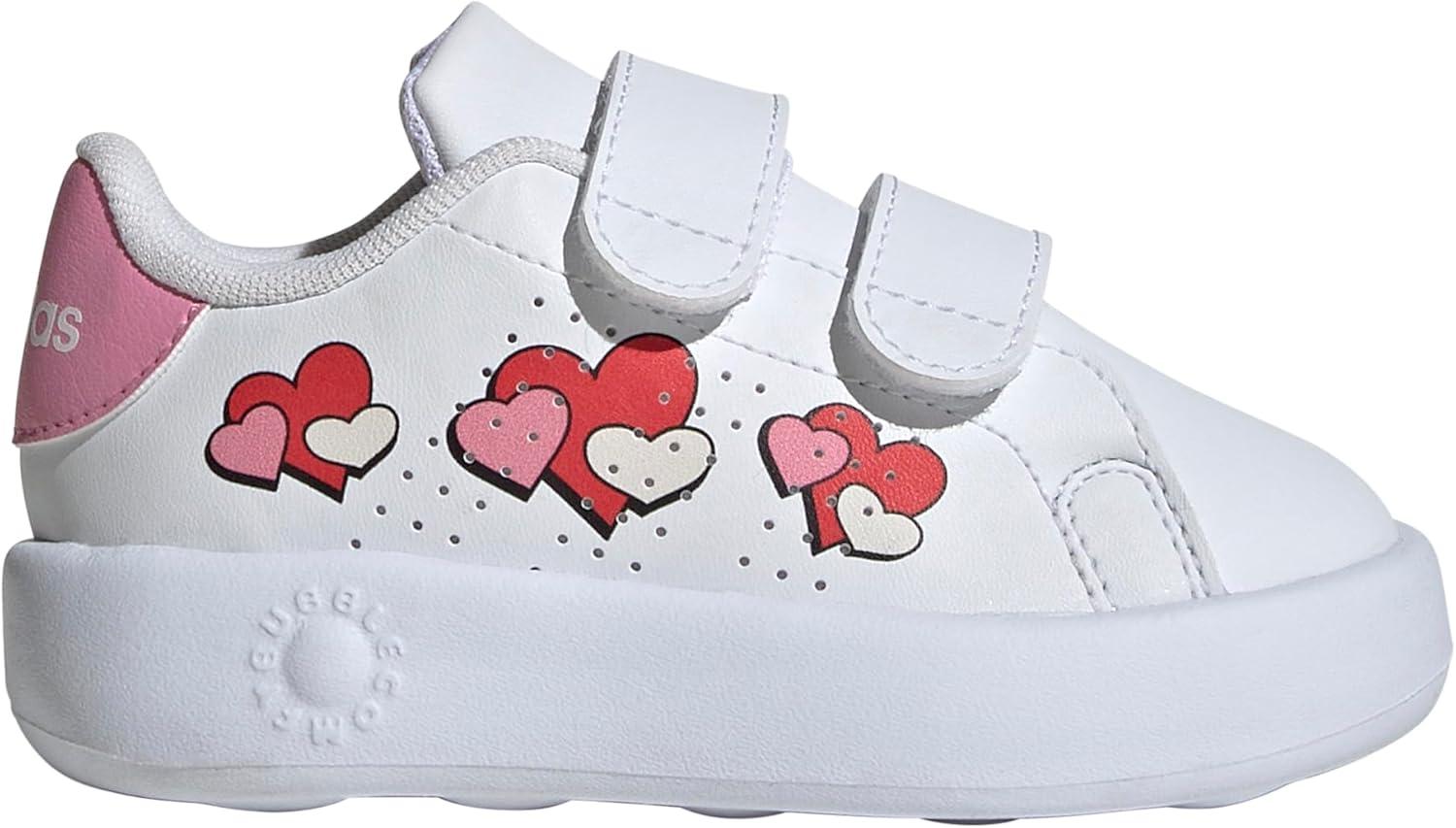 image:imageAdidas UnisexChild Advantage Base 20WhiteBliss PinkSemi Lucid Red