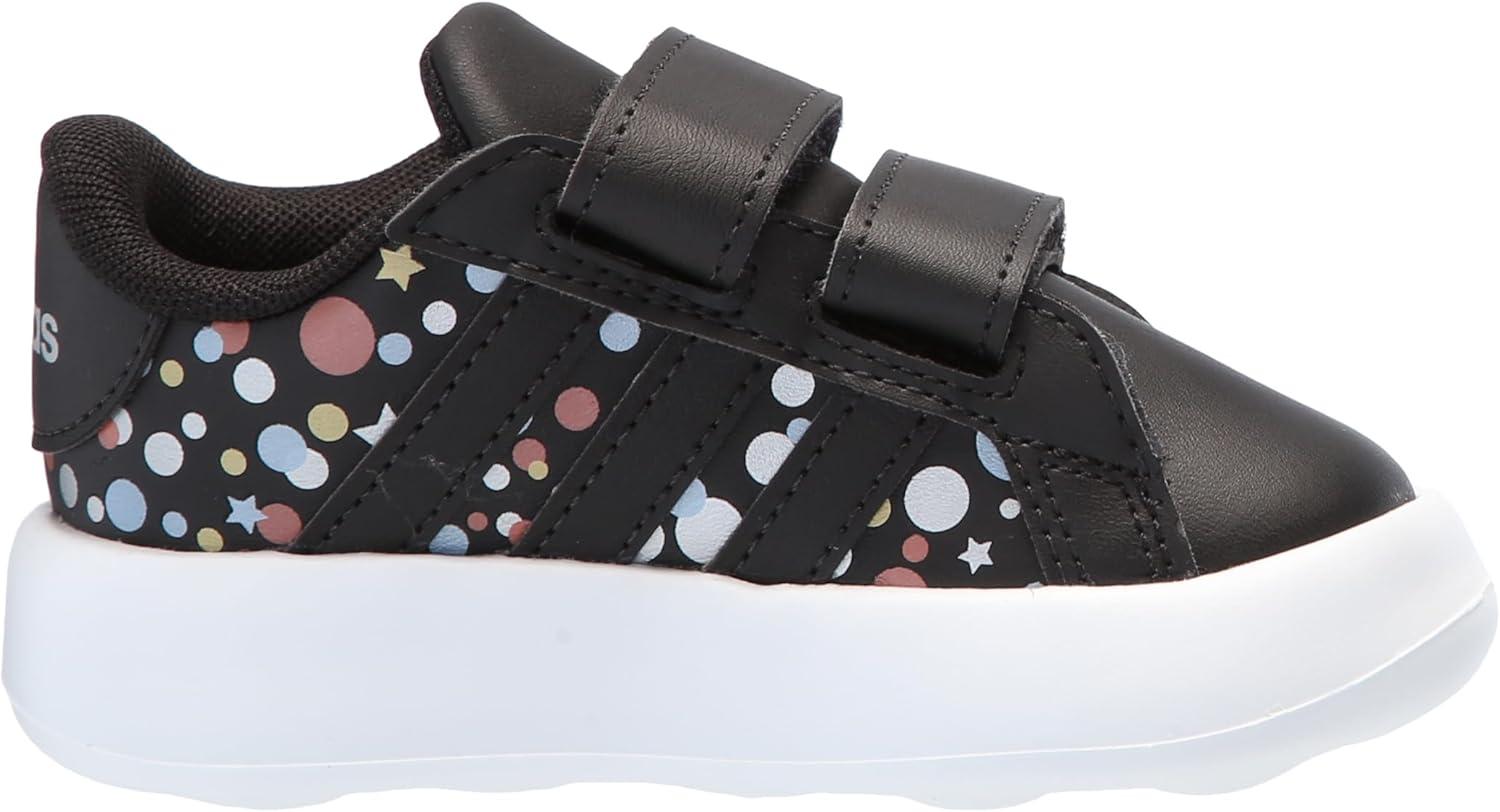 image:imageAdidas UnisexChild Grand Court 20 Elastic Lace ampamp StrapBlackBlackSilver Metallic