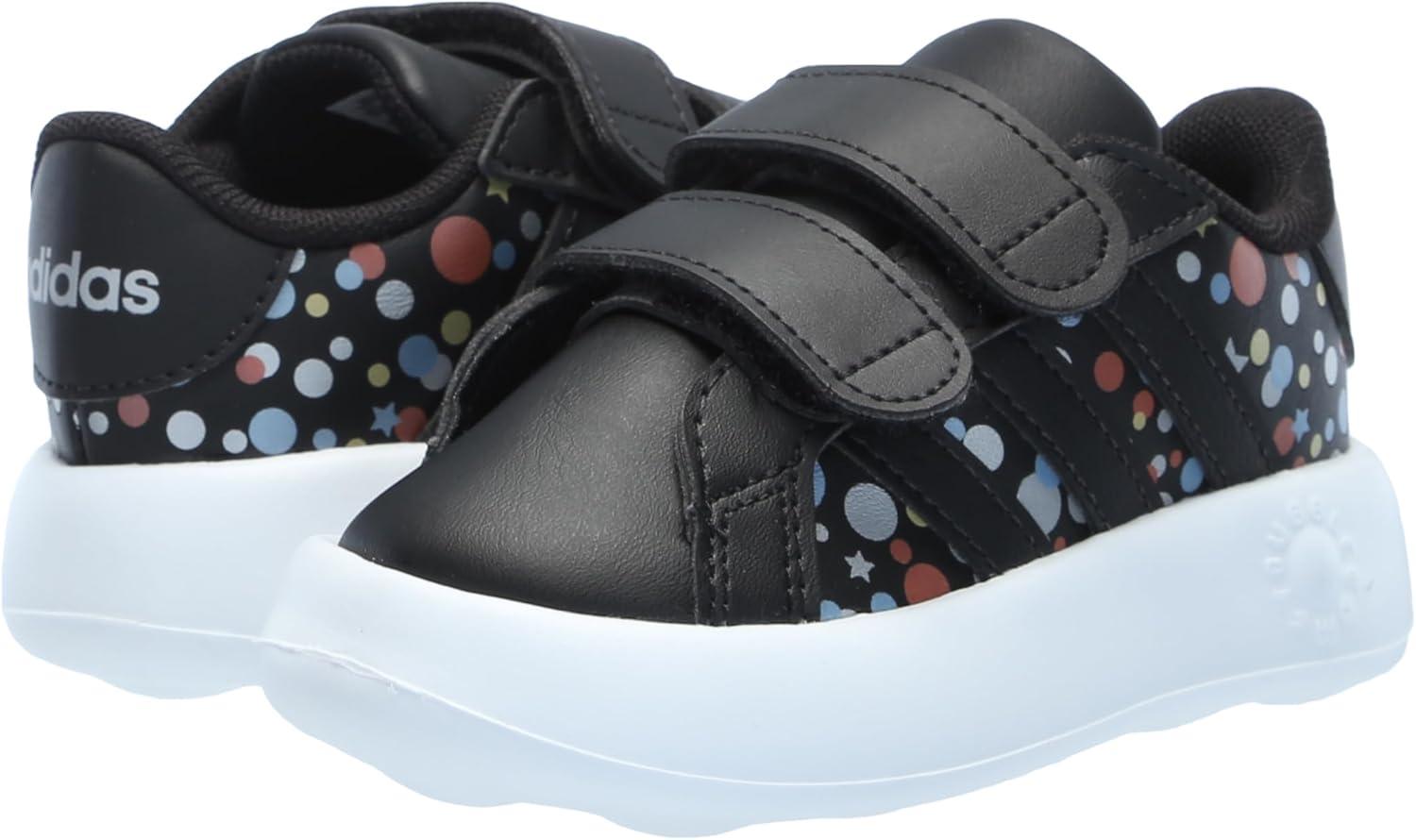 image:imageAdidas UnisexChild Grand Court 20 Elastic Lace ampamp StrapBlackBlackSilver Metallic