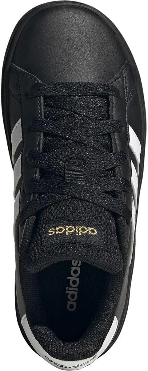 image:imageAdidas UnisexChild Grand Court 20 Elastic Lace ampamp StrapBlackWhiteGold Metallic