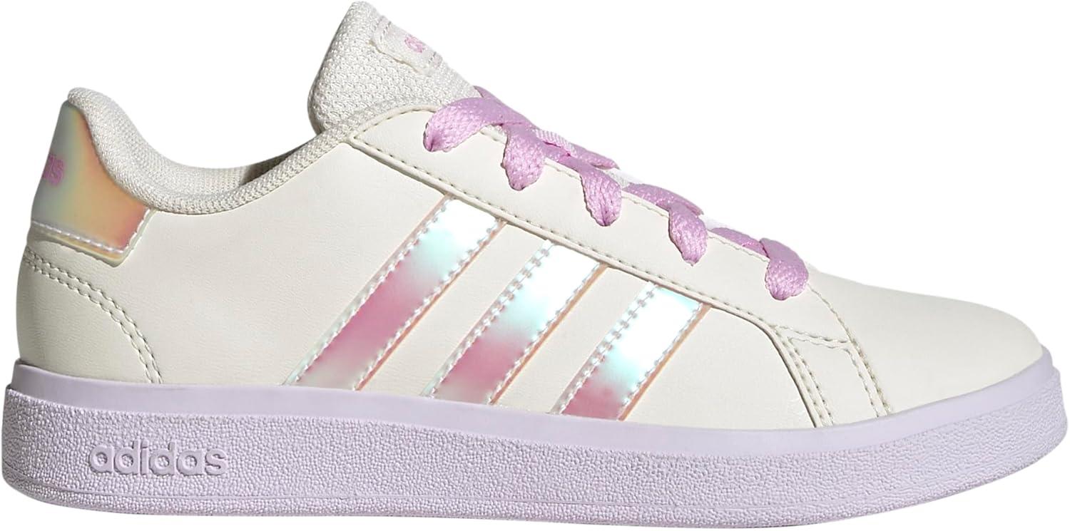 image:imageAdidas UnisexChild Grand Court 20 Elastic Lace ampamp StrapChalk WhiteChalk WhiteBliss Lilac