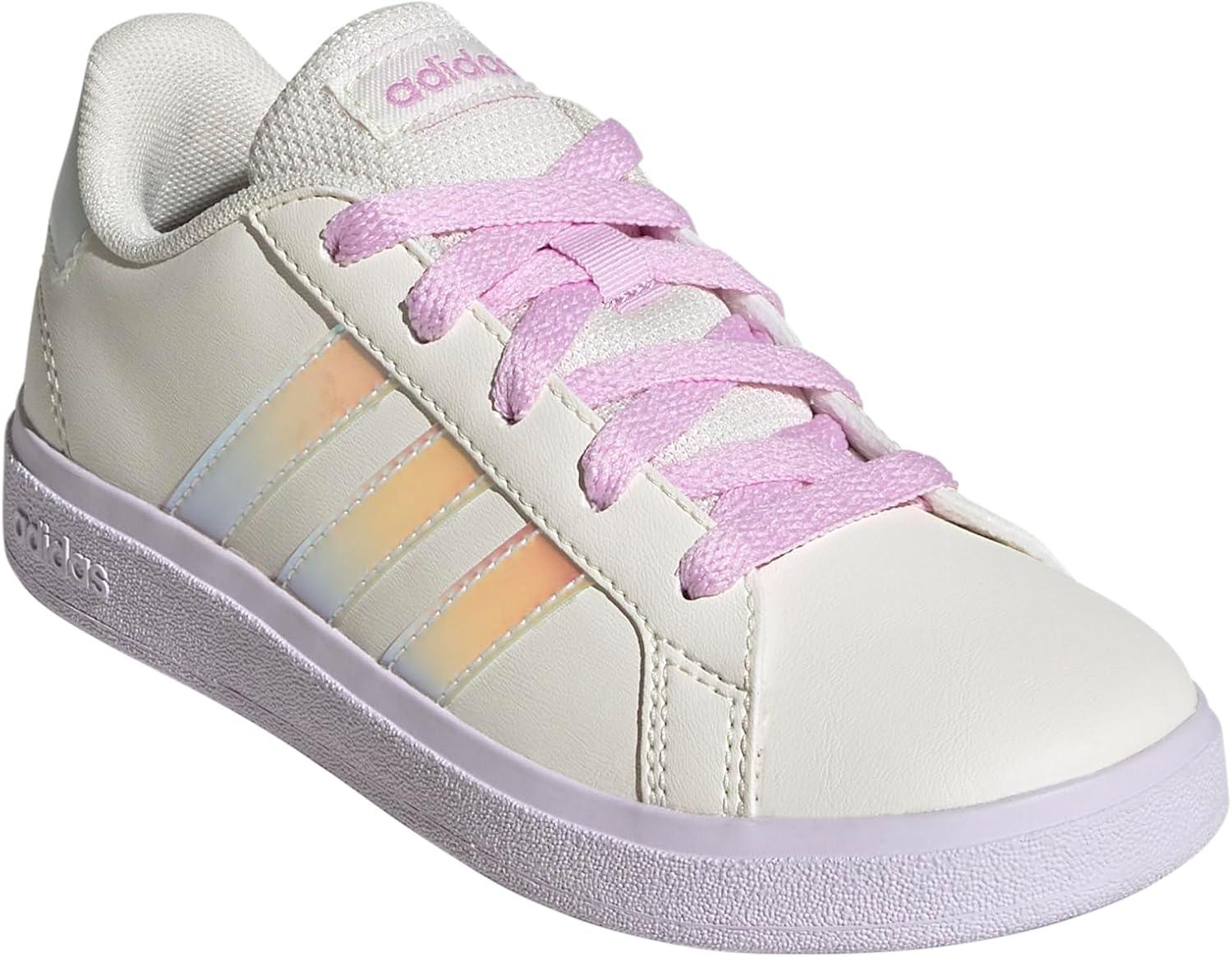 image:imageAdidas UnisexChild Grand Court 20 Elastic Lace ampamp StrapChalk WhiteChalk WhiteBliss Lilac