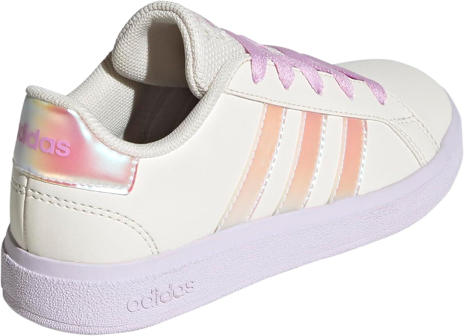 image:imageAdidas UnisexChild Grand Court 20 Elastic Lace ampamp StrapChalk WhiteChalk WhiteBliss Lilac