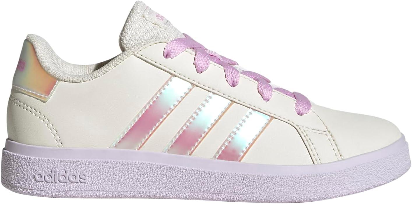 image:imageAdidas UnisexChild Grand Court 20 Elastic Lace ampamp StrapChalk WhiteChalk WhiteBliss Lilac