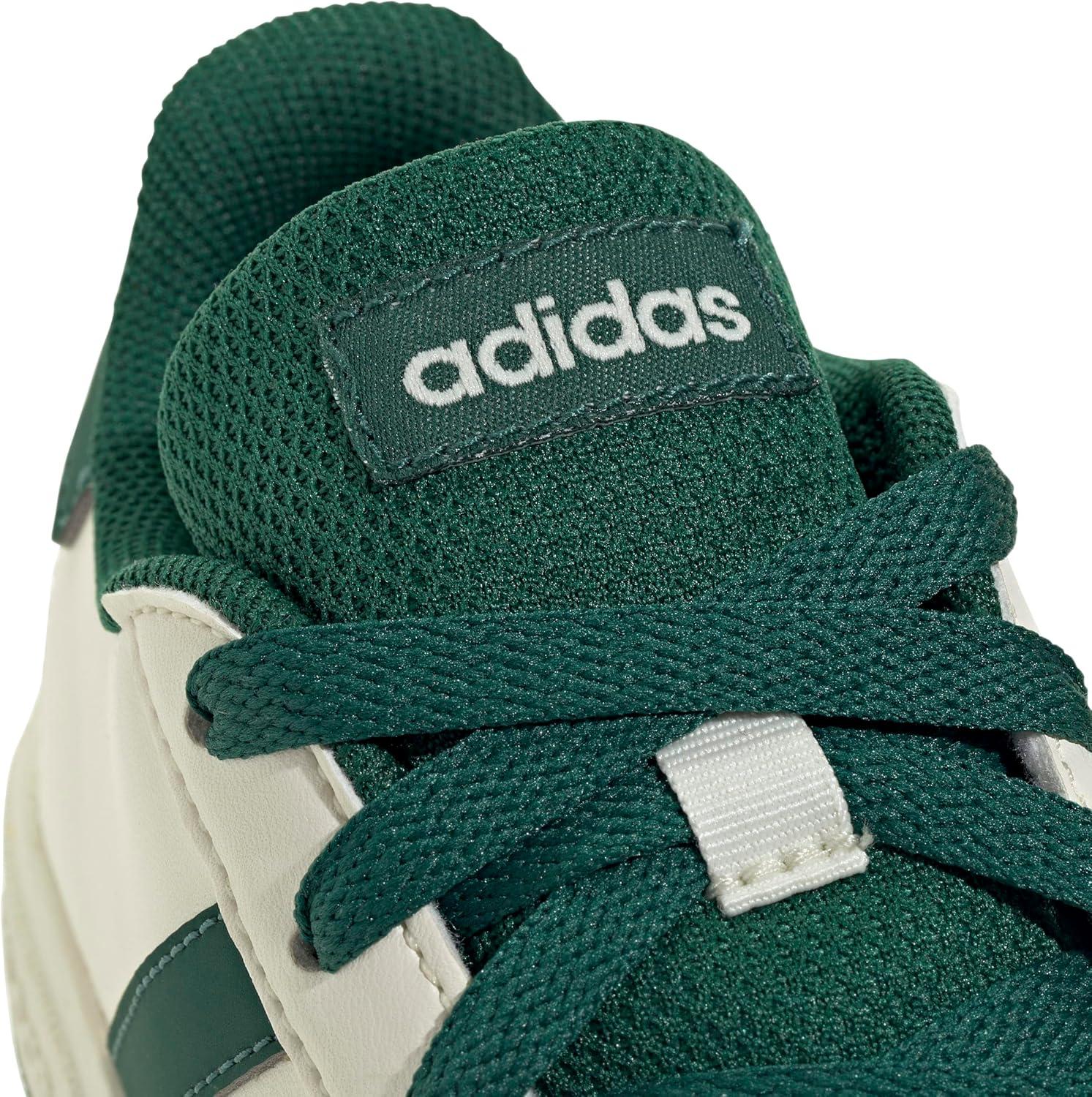 image:imageAdidas UnisexChild Grand Court 20 Elastic Lace ampamp StrapOff WhiteCollegiate GreenBlack