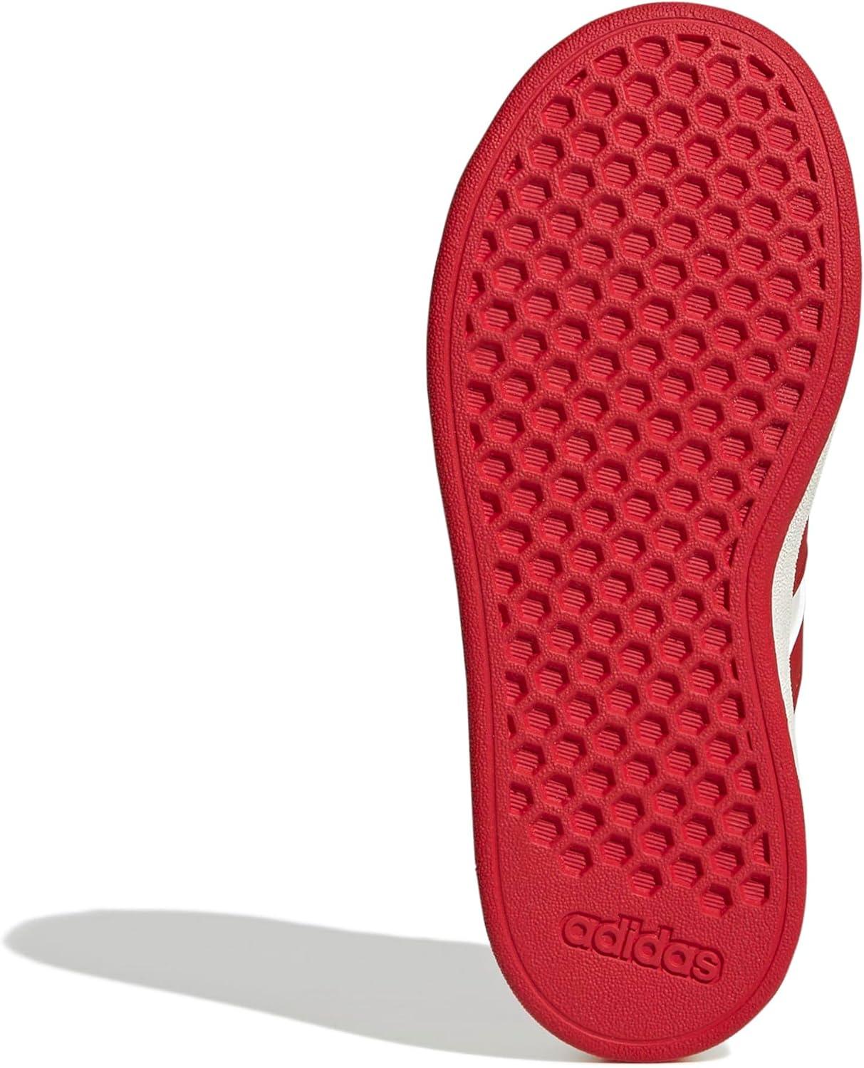 image:imageAdidas UnisexChild Grand Court 20 Elastic Lace ampamp StrapOff WhiteCollegiate RedBlack