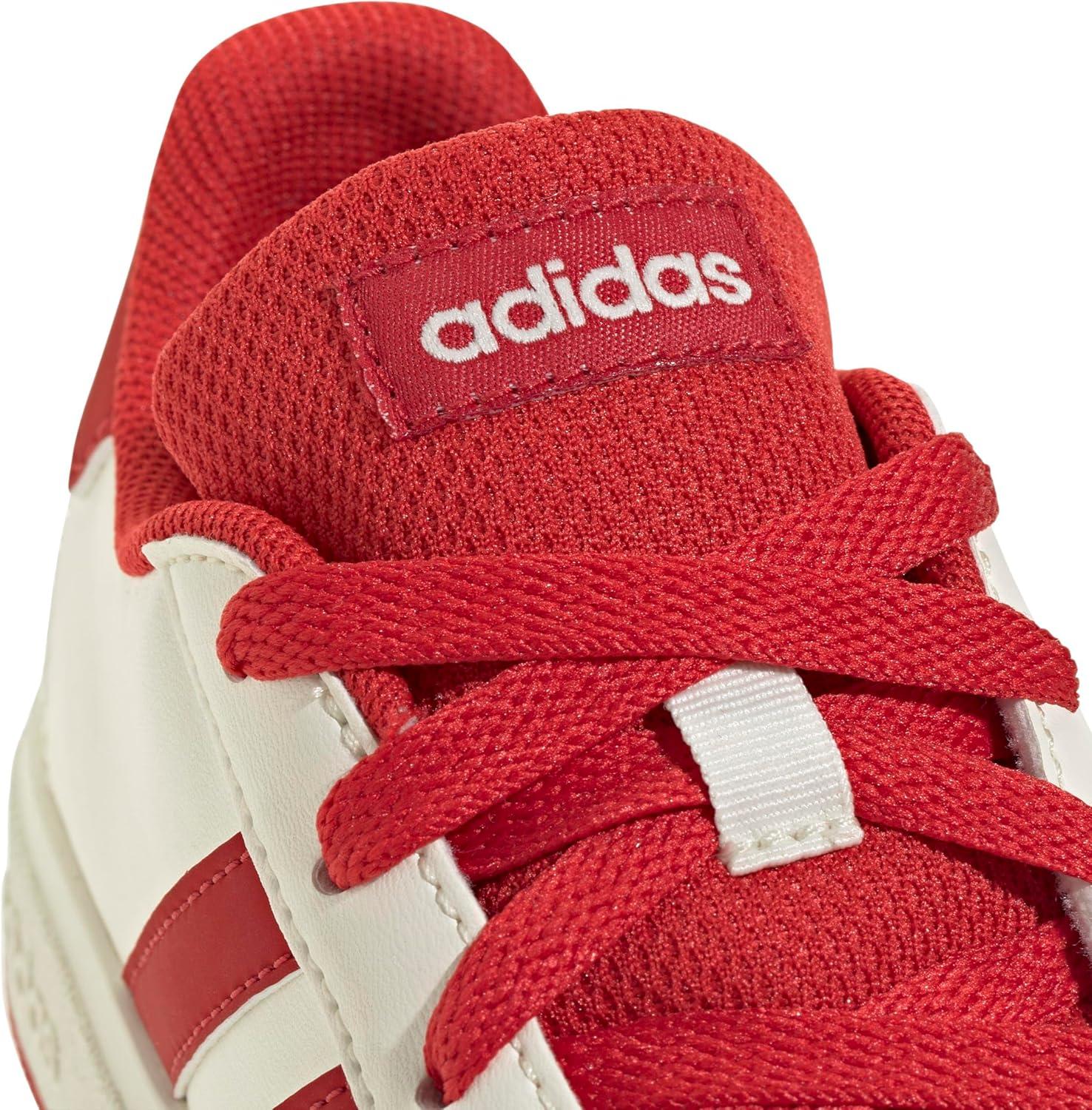 image:imageAdidas UnisexChild Grand Court 20 Elastic Lace ampamp StrapOff WhiteCollegiate RedBlack