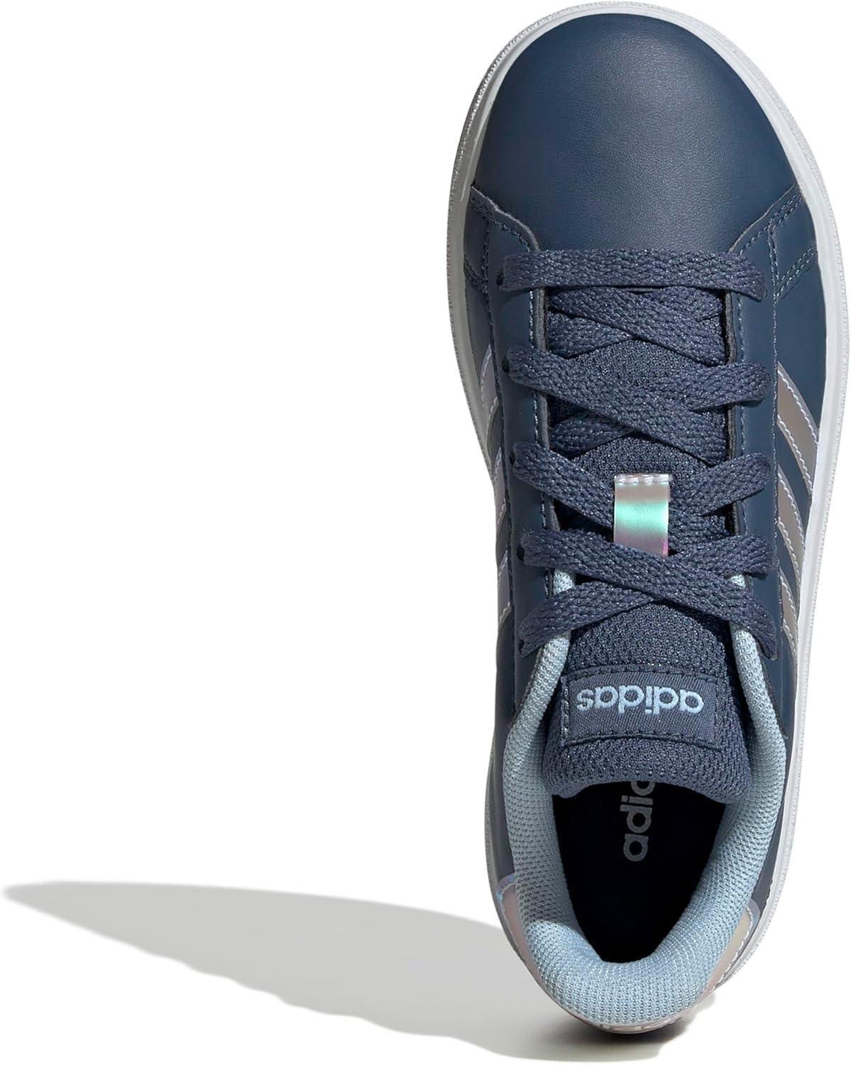 image:imageAdidas UnisexChild Grand Court 20 Elastic Lace ampamp StrapPreloved InkWhiteClear Sky
