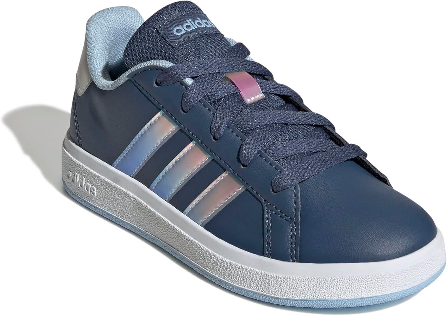 image:imageAdidas UnisexChild Grand Court 20 Elastic Lace ampamp StrapPreloved InkWhiteClear Sky