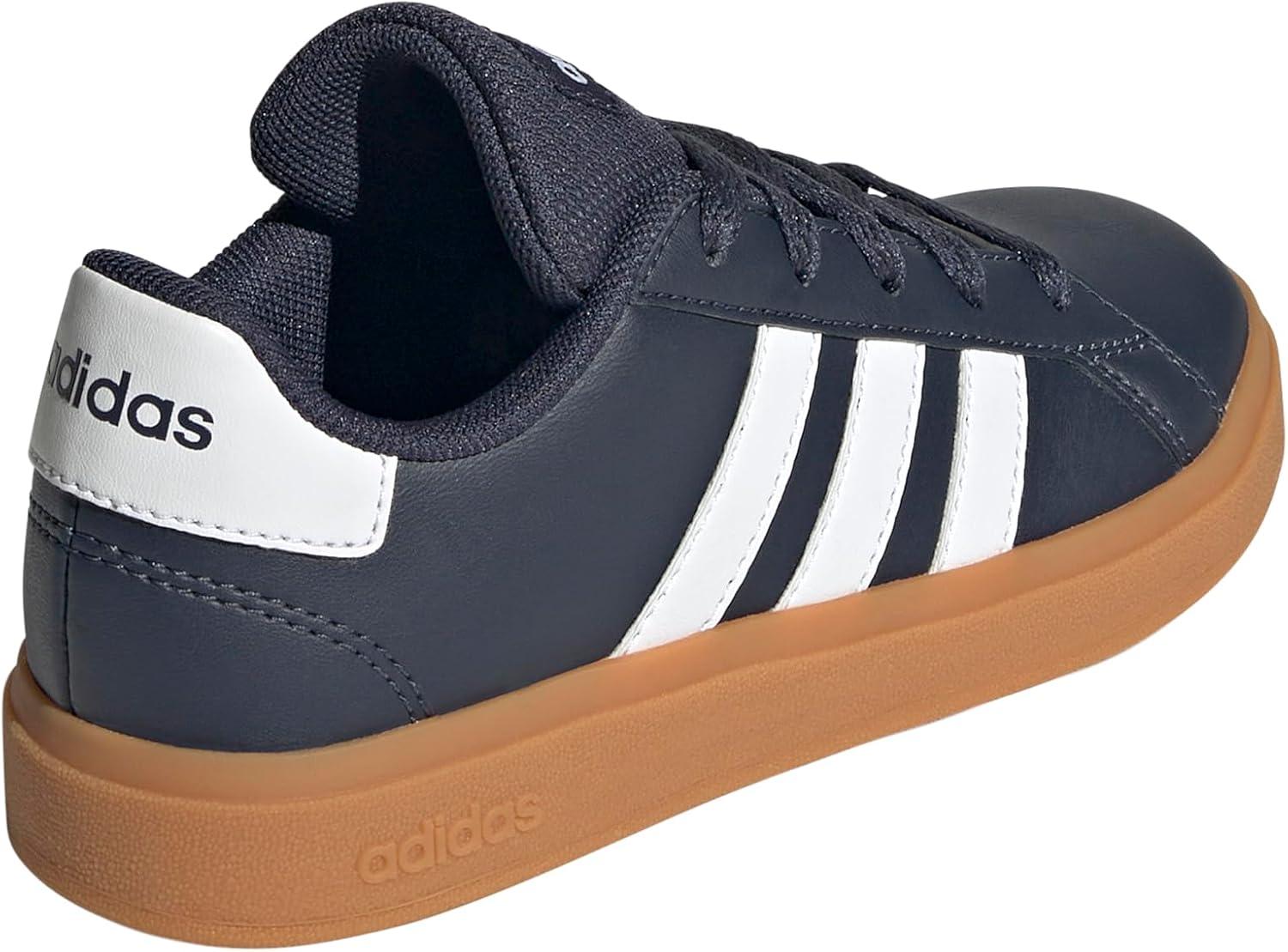 image:imageAdidas UnisexChild Grand Court 20 Elastic Lace ampamp StrapShadow NavyWhiteGum