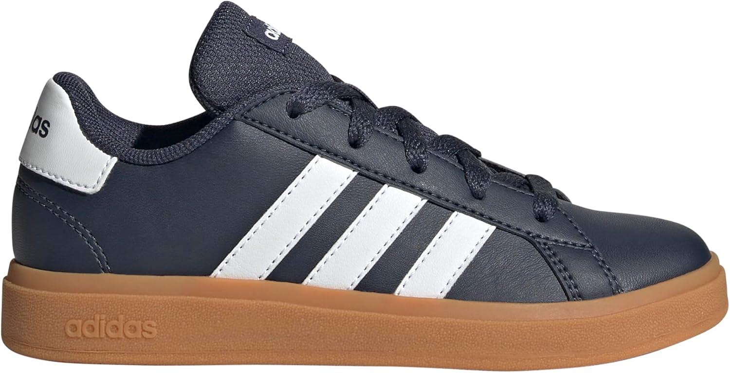 image:imageAdidas UnisexChild Grand Court 20 Elastic Lace ampamp StrapShadow NavyWhiteGum