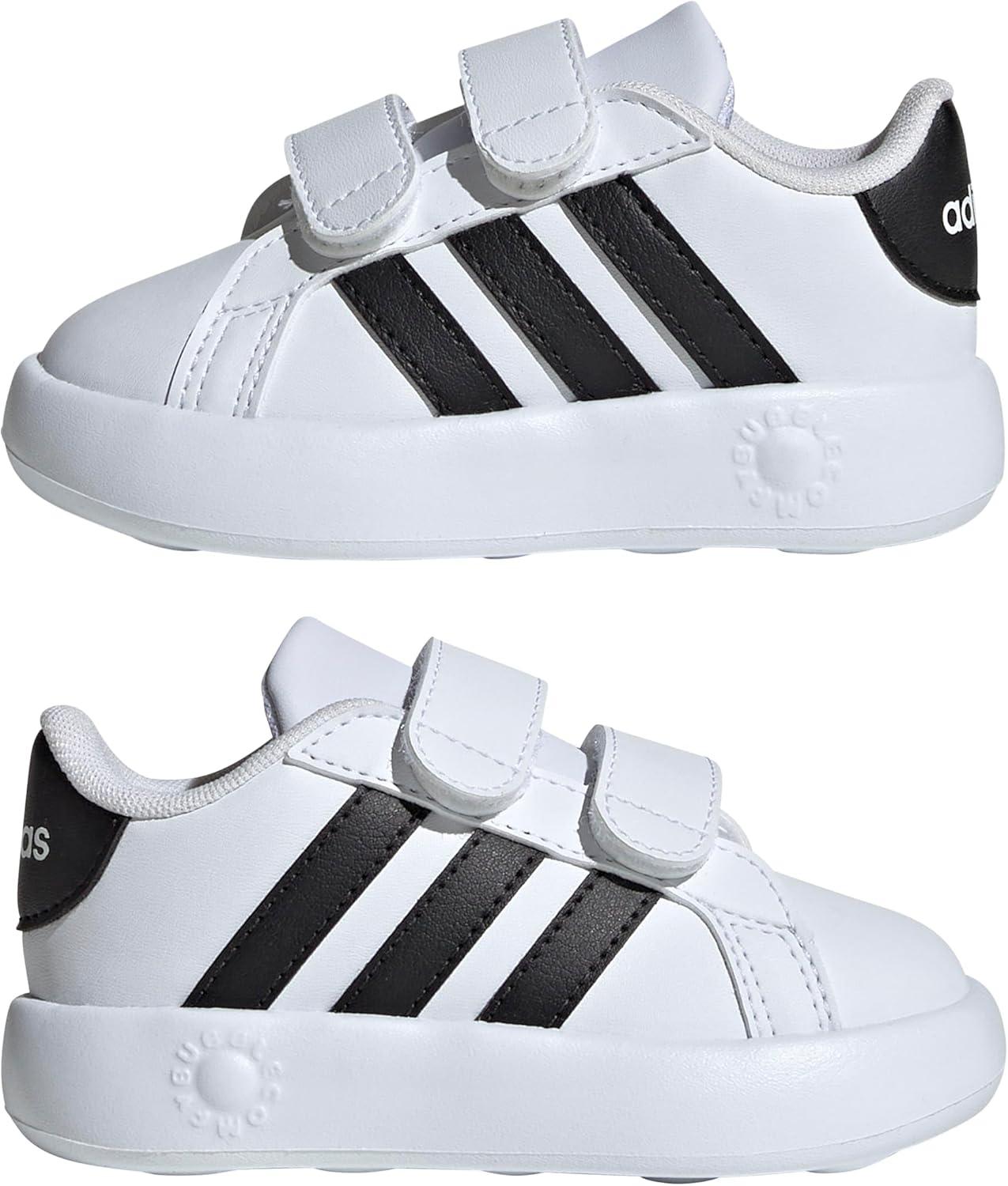 image:imageAdidas UnisexChild Grand Court 20 Elastic Lace ampamp StrapWhiteBlackWhite