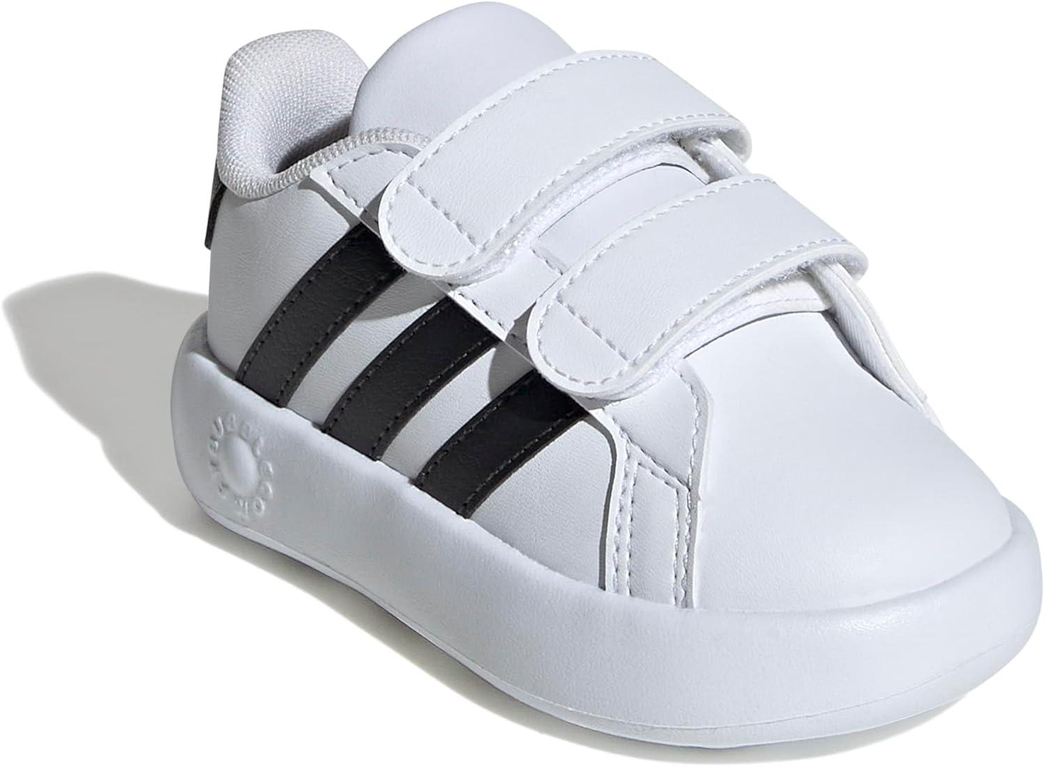 image:imageAdidas UnisexChild Grand Court 20 Elastic Lace ampamp StrapWhiteBlackWhite
