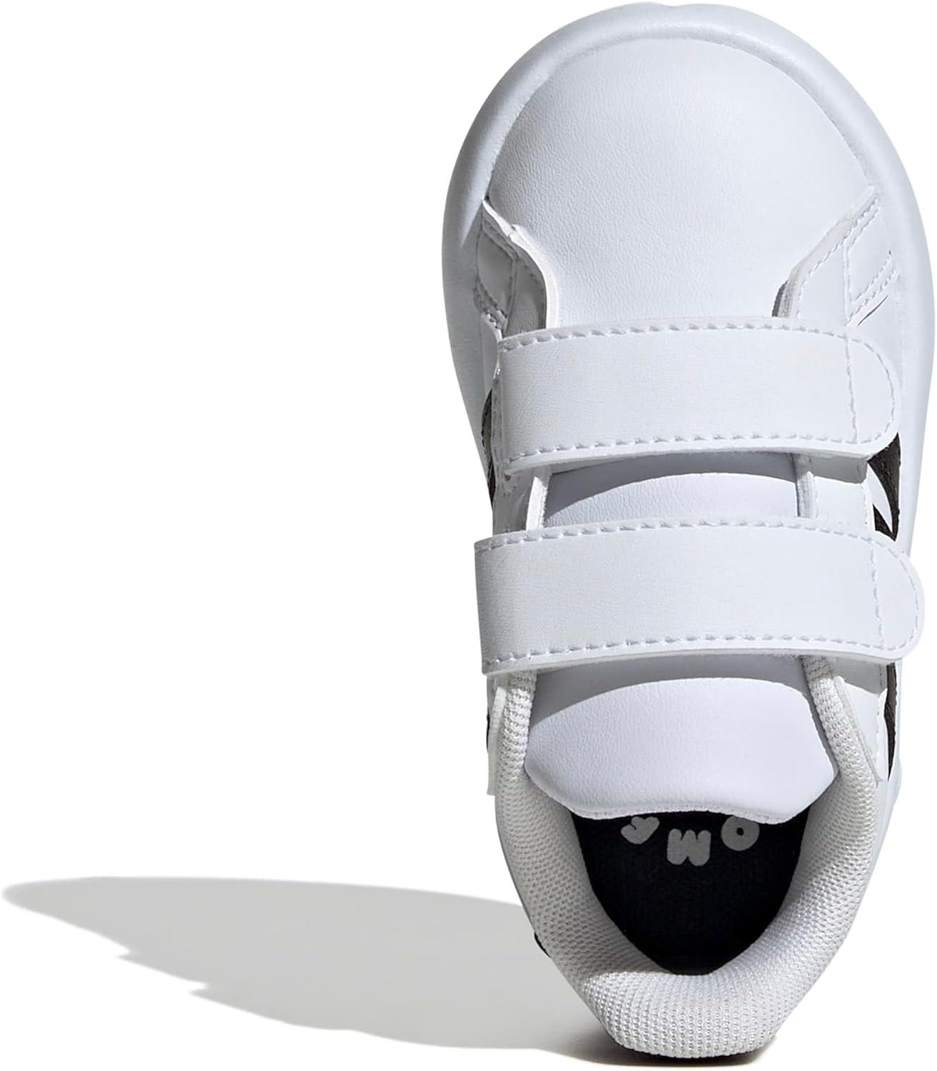 image:imageAdidas UnisexChild Grand Court 20 Elastic Lace ampamp StrapWhiteBlackWhite