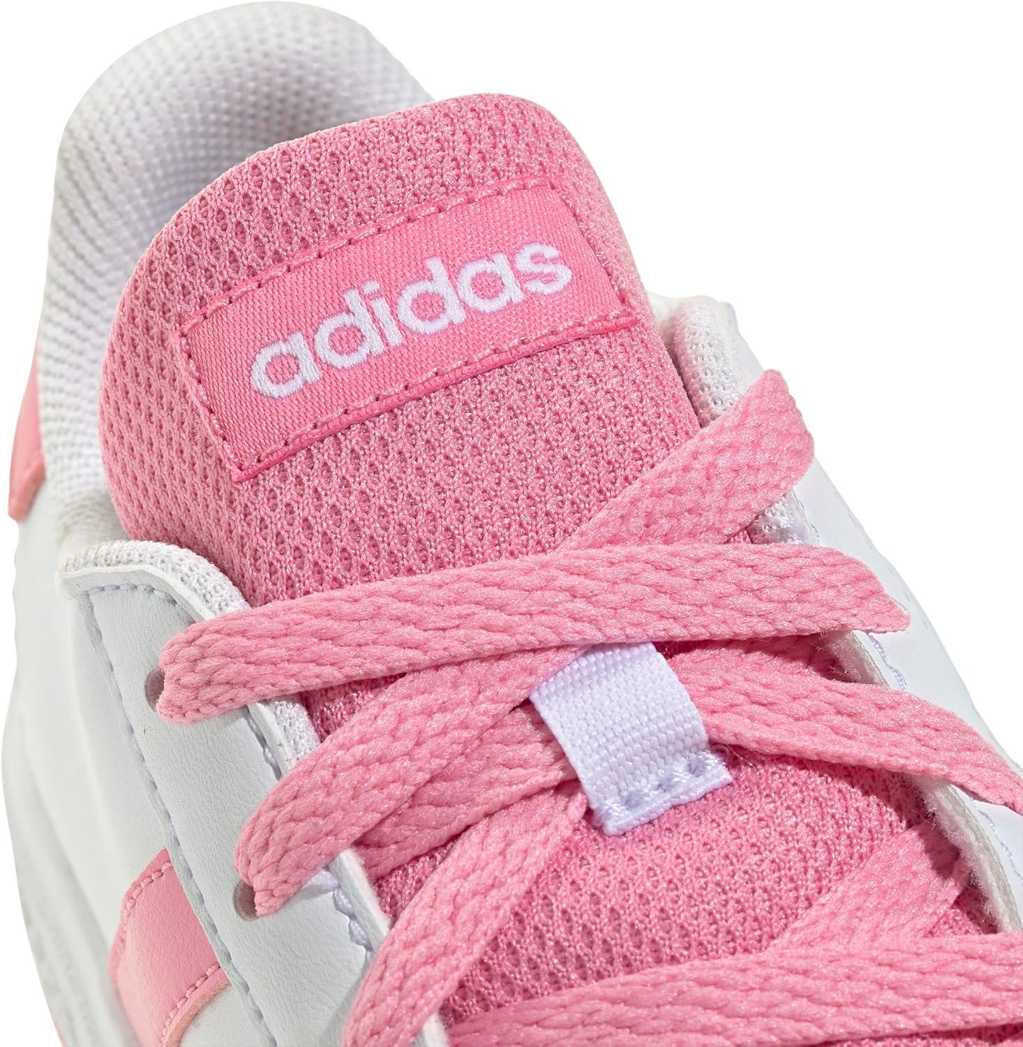 image:imageAdidas UnisexChild Grand Court 20 Elastic Lace ampamp StrapWhiteBliss PinkBlack