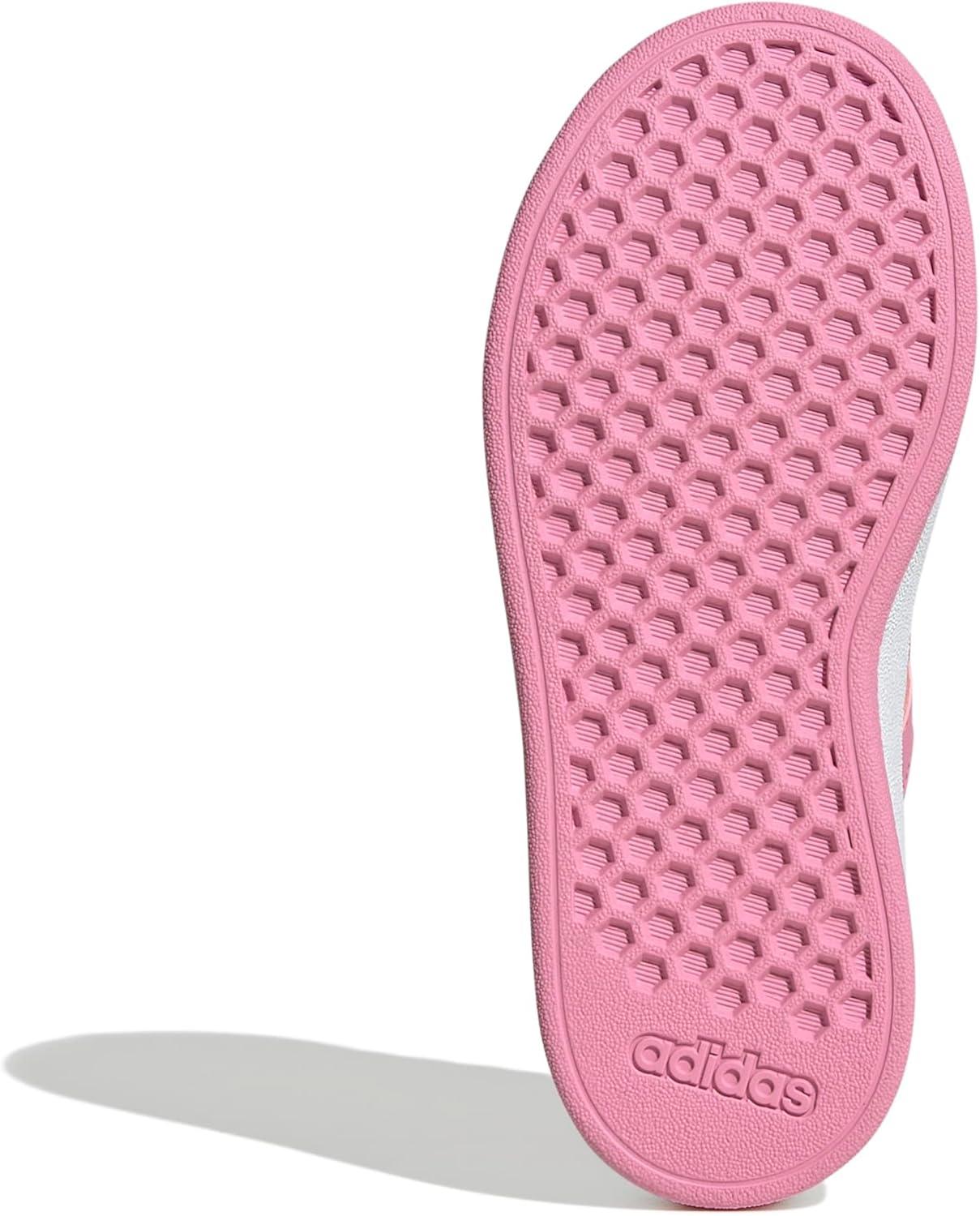 image:imageAdidas UnisexChild Grand Court 20 Elastic Lace ampamp StrapWhiteBliss PinkBlack