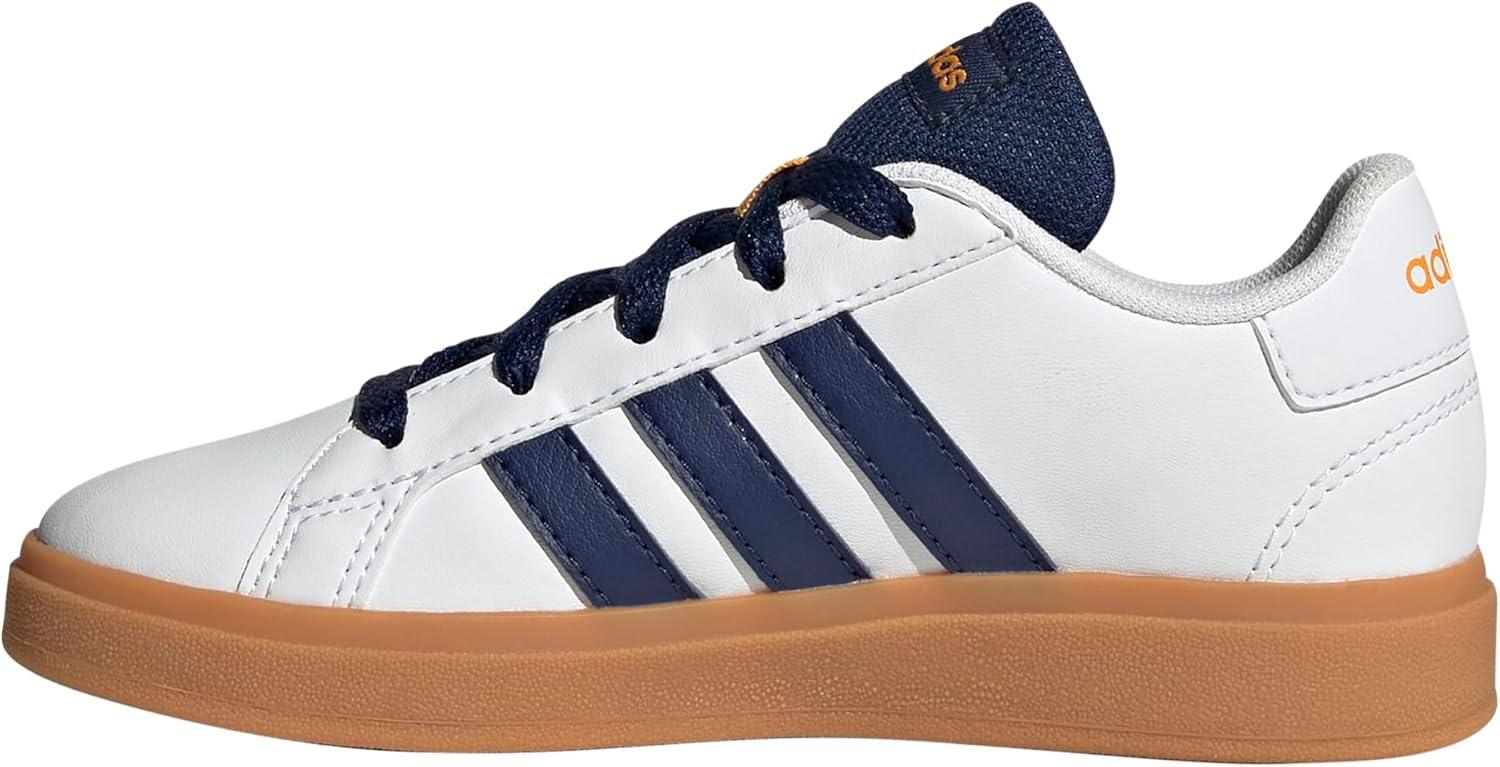 image:imageAdidas UnisexChild Grand Court 20 Elastic Lace ampamp StrapWhiteDark BlueGum