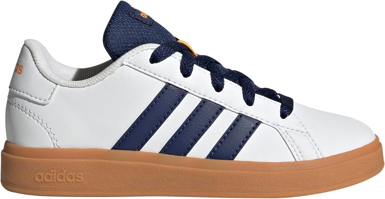 image:imageAdidas UnisexChild Grand Court 20 Elastic Lace ampamp StrapWhiteDark BlueGum