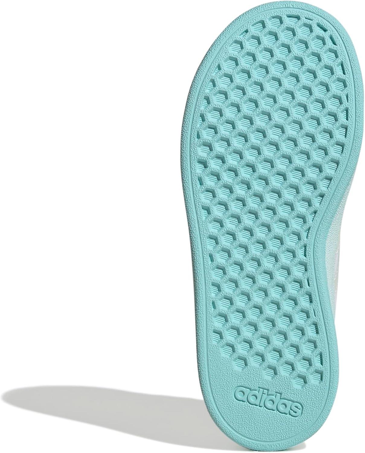 image:imageAdidas UnisexChild Grand Court 20 Elastic Lace ampamp StrapWhiteFlash AquaHalo Mint