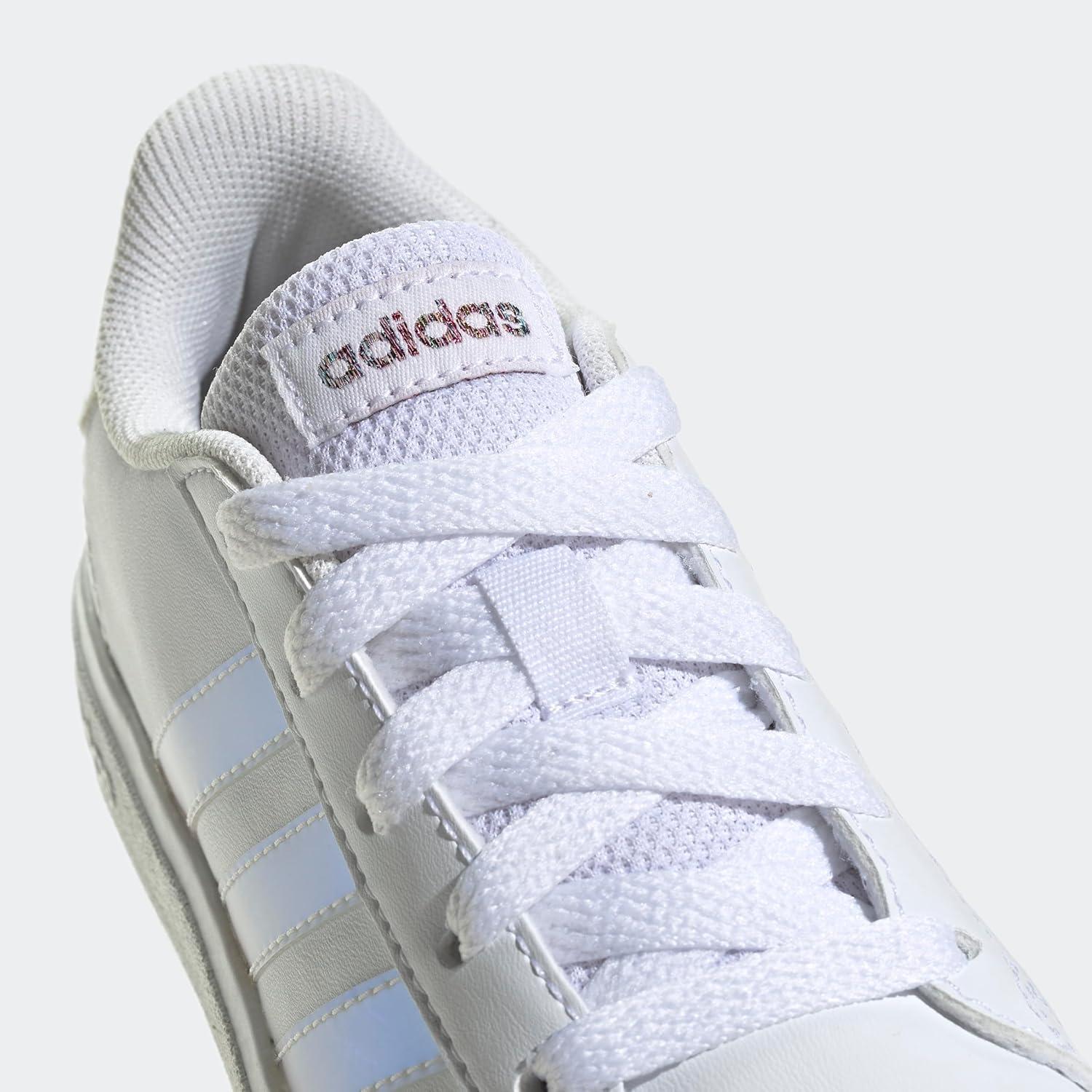 image:imageAdidas UnisexChild Grand Court 20 Elastic Lace ampamp StrapWhiteIridescentWhite2022