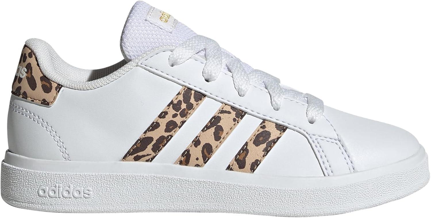 image:imageAdidas UnisexChild Grand Court 20 Elastic Lace ampamp StrapWhiteMagic BeigeMatte Gold