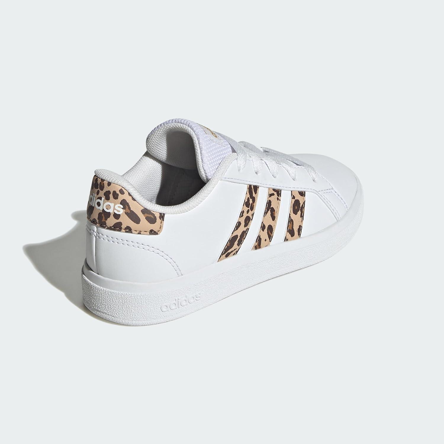image:imageAdidas UnisexChild Grand Court 20 Elastic Lace ampamp StrapWhiteMagic BeigeMatte Gold