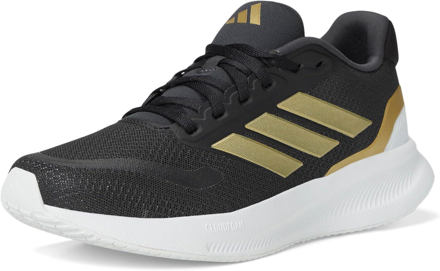 image:imageadidas Womens Run Falcon 5 Running ShoesBlackGold MetallicWhite
