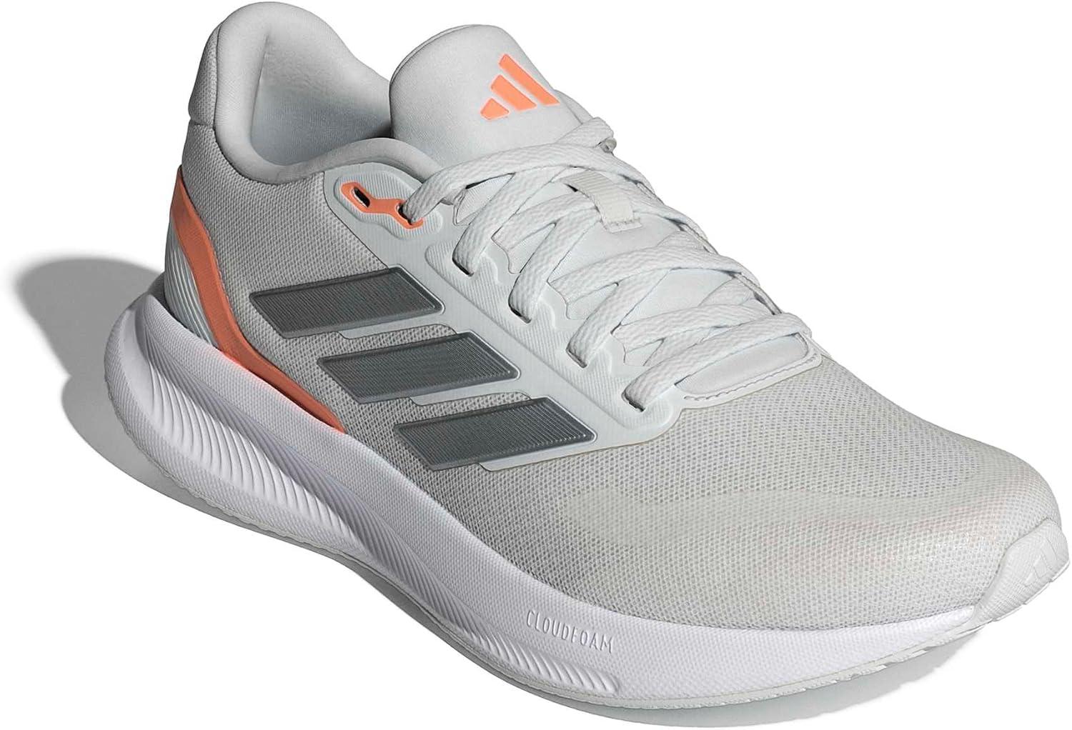 image:imageadidas Womens Run Falcon 5 Running ShoesCrystal WhiteIron MetallicBeam Orange