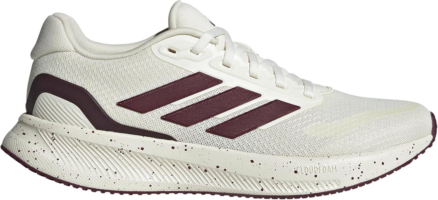 image:imageadidas Womens Run Falcon 5 Running ShoesOff WhiteMaroonBlack