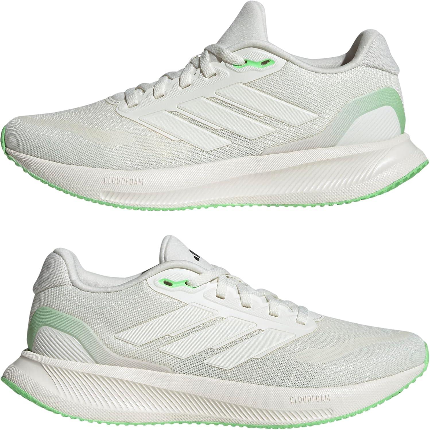 image:imageadidas Womens Run Falcon 5 Running ShoesOff WhiteOff WhiteLime Burst