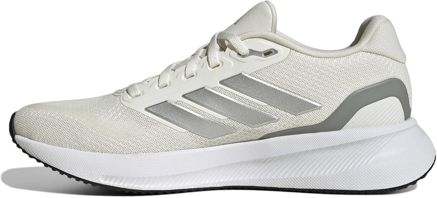 image:imageadidas Womens Run Falcon 5 Running ShoesOff WhiteSilver MetallicBlack