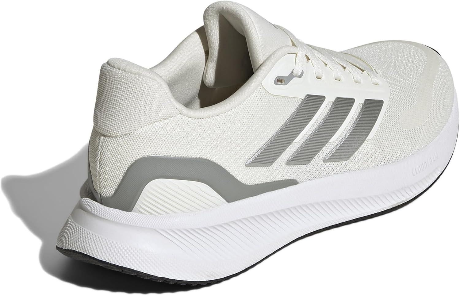 image:imageadidas Womens Run Falcon 5 Running ShoesOff WhiteSilver MetallicBlack