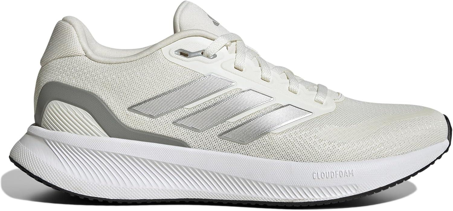 image:imageadidas Womens Run Falcon 5 Running ShoesOff WhiteSilver MetallicBlack