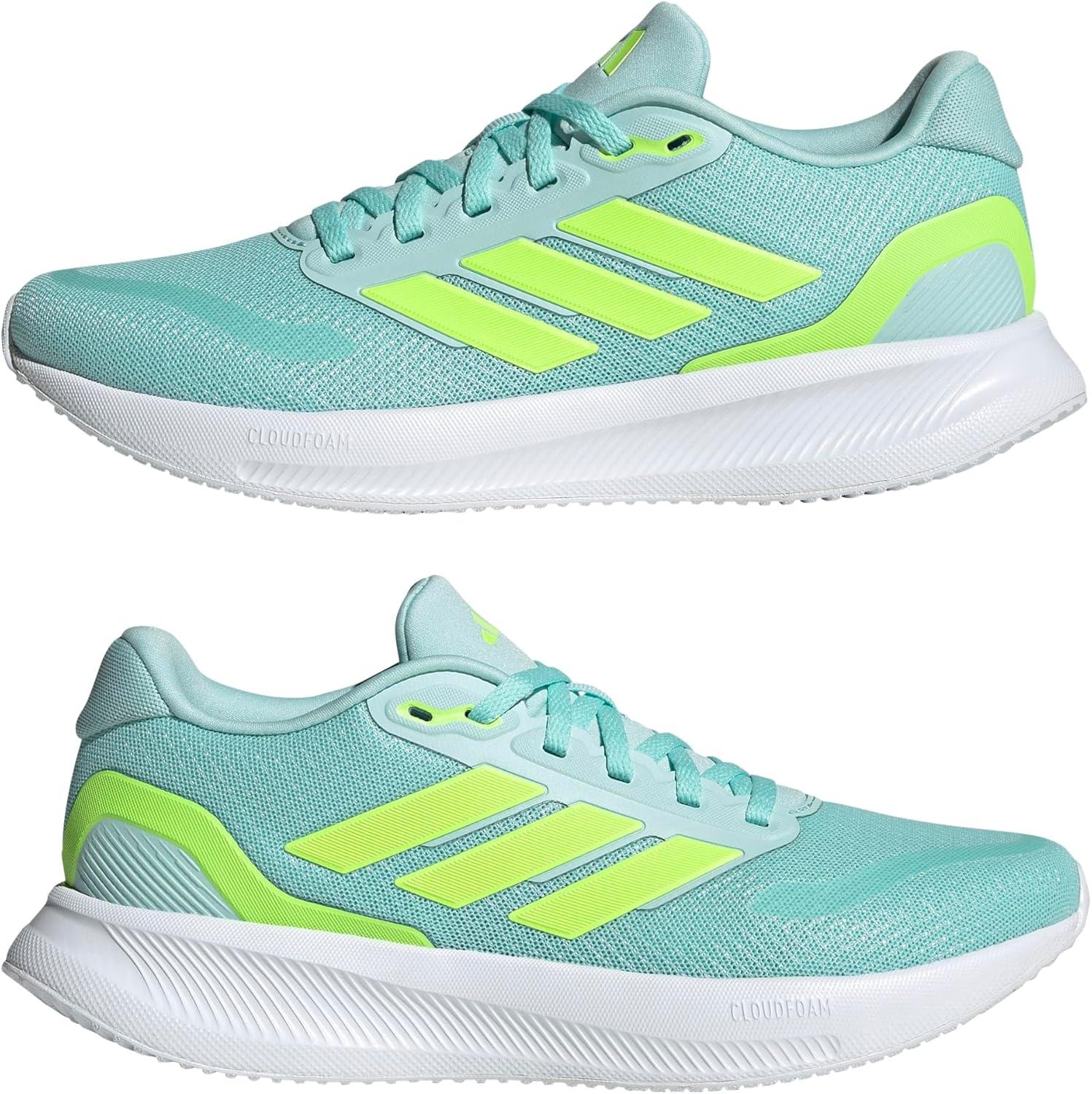 image:imageadidas Womens Run Falcon 5 Running ShoesSemi Flash AquaLucid LemonBlack