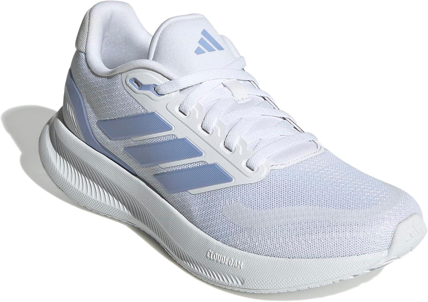 image:imageadidas Womens Run Falcon 5 Running ShoesWhiteBlue SparkBlack