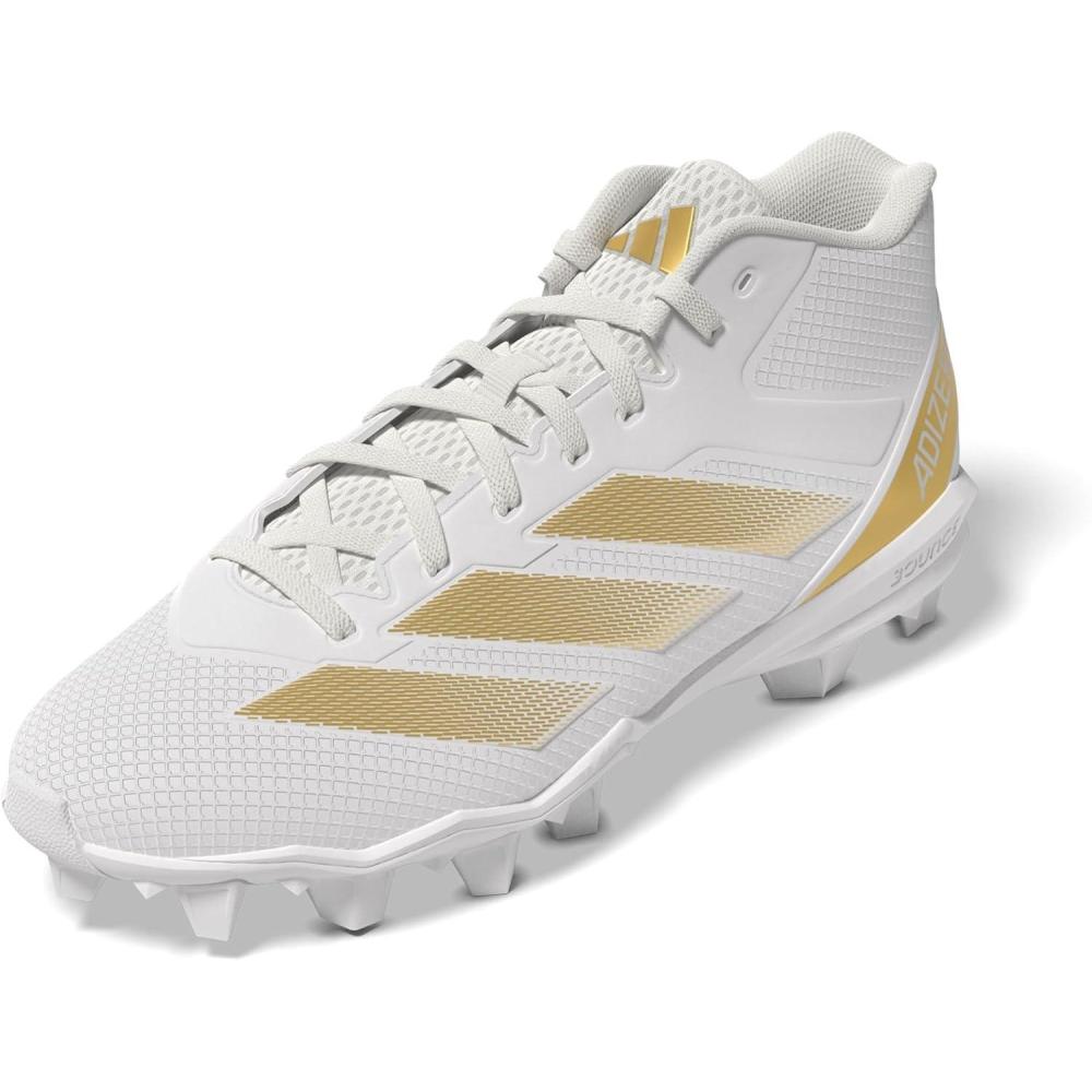 image:imageAdidas Mens Adizero Impact2 Molded American FootballWhiteGold MetallicWhite2024