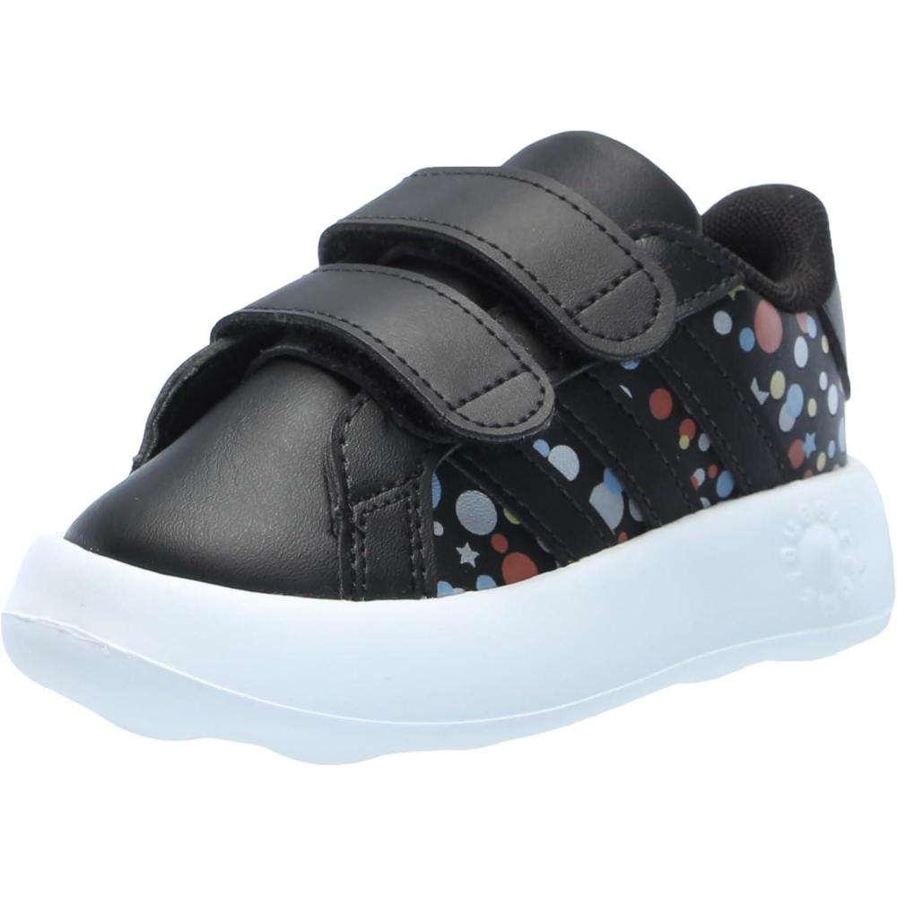 image:imageAdidas UnisexChild Grand Court 20 Elastic Lace ampamp StrapBlackBlackSilver Metallic