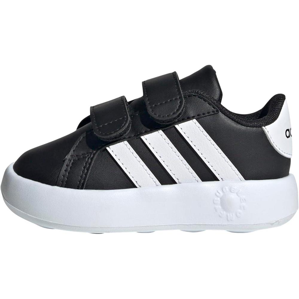 image:imageAdidas UnisexChild Grand Court 20 Elastic Lace ampamp StrapBlackWhiteBlack