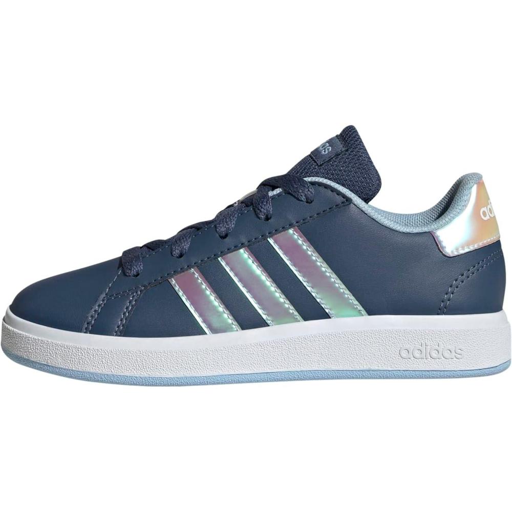 image:imageAdidas UnisexChild Grand Court 20 Elastic Lace ampamp StrapPreloved InkWhiteClear Sky