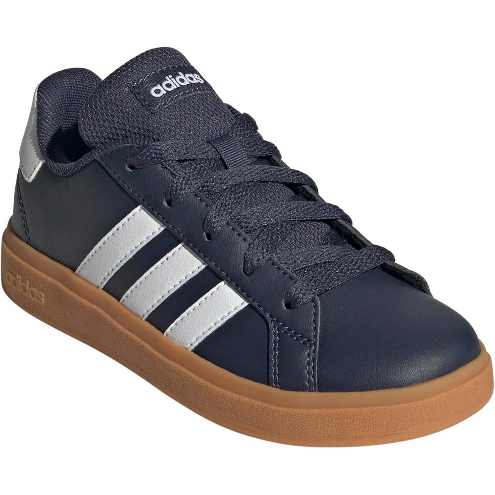 image:imageAdidas UnisexChild Grand Court 20 Elastic Lace ampamp StrapShadow NavyWhiteGum