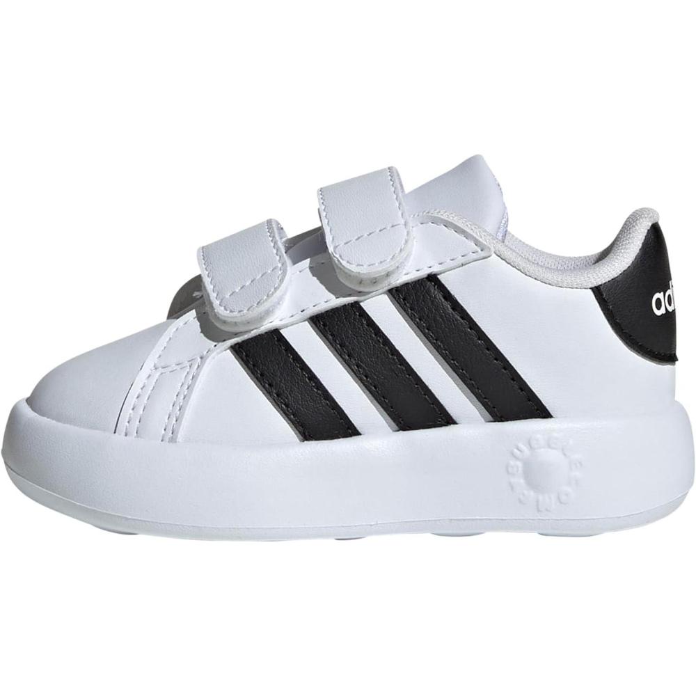 image:imageAdidas UnisexChild Grand Court 20 Elastic Lace ampamp StrapWhiteBlackWhite