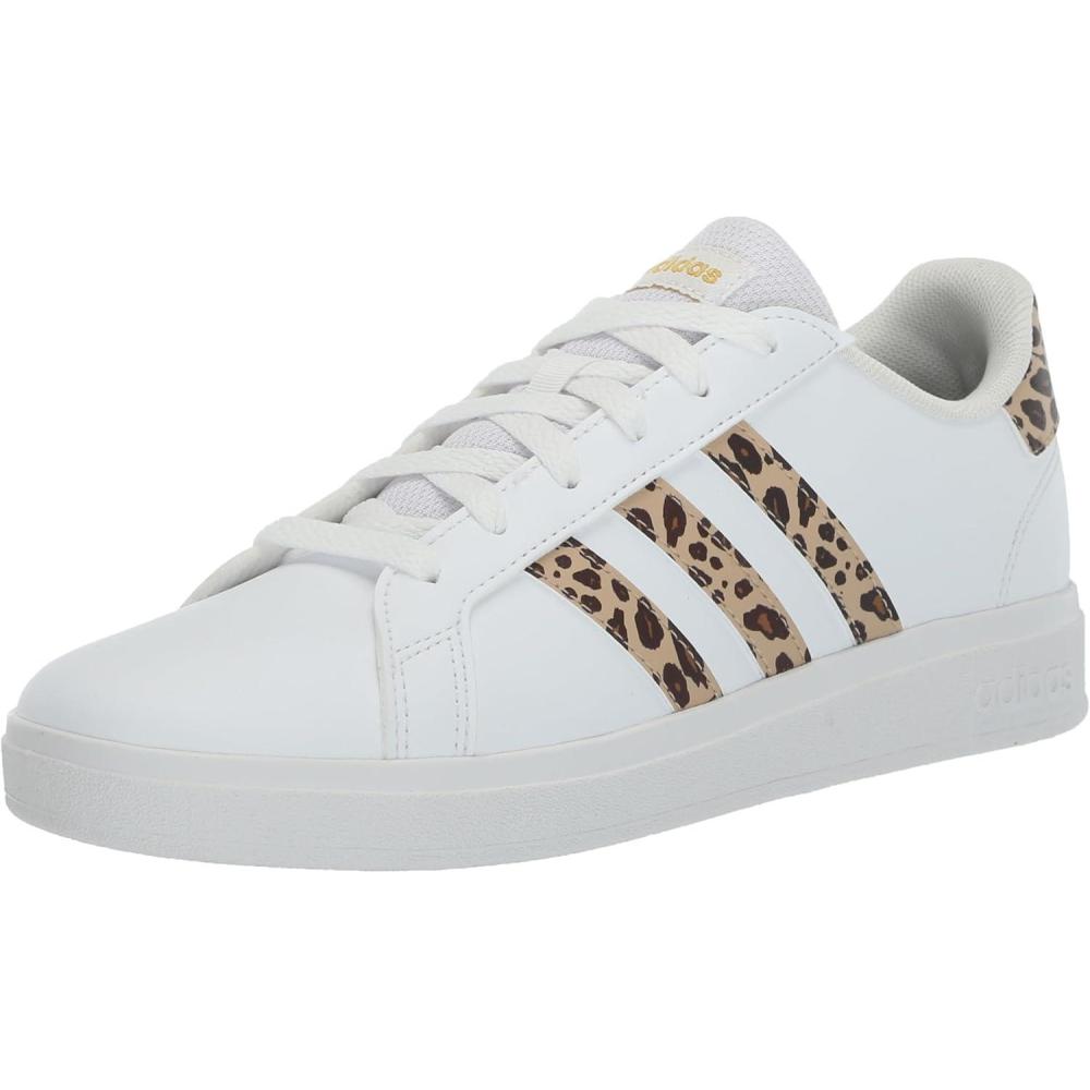 image:imageAdidas UnisexChild Grand Court 20 Elastic Lace ampamp StrapWhiteMagic BeigeMatte Gold