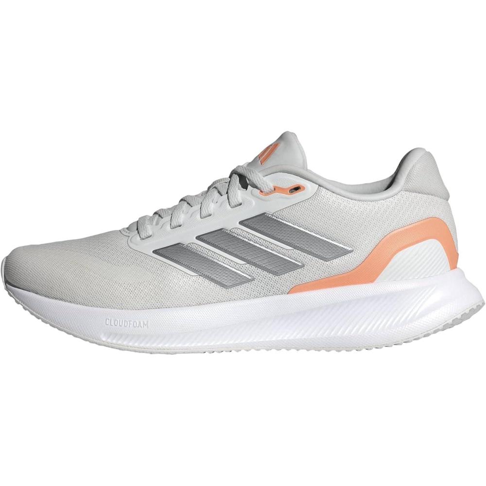 image:imageadidas Womens Run Falcon 5 Running ShoesCrystal WhiteIron MetallicBeam Orange