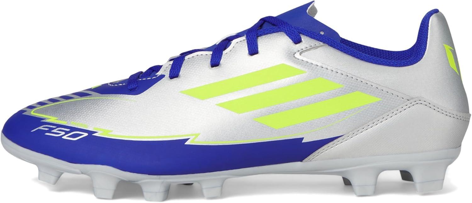 image:imageAdidas UnisexAdult F50 Club Messi Firm GroundMulti GroundSilver MetallicSolar YellowLucid Blue
