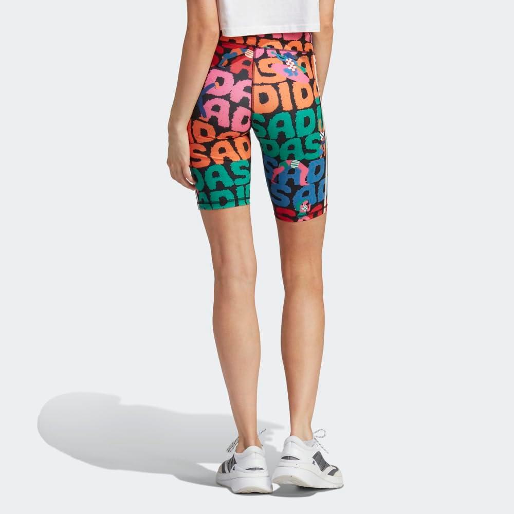 image:imageAdidas Womens Farm Rio Biker ShortsBlackBetter Scarlet Farm