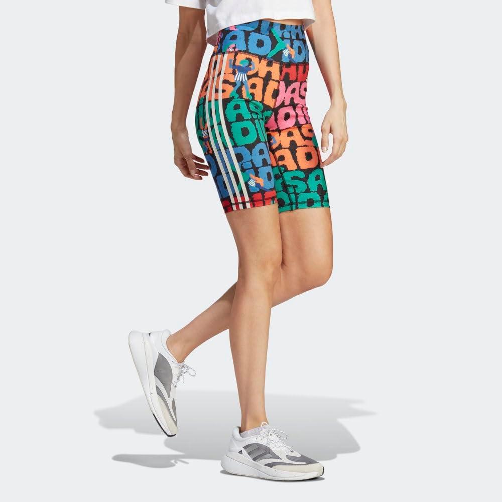 image:imageAdidas Womens Farm Rio Biker ShortsBlackBetter Scarlet Farm
