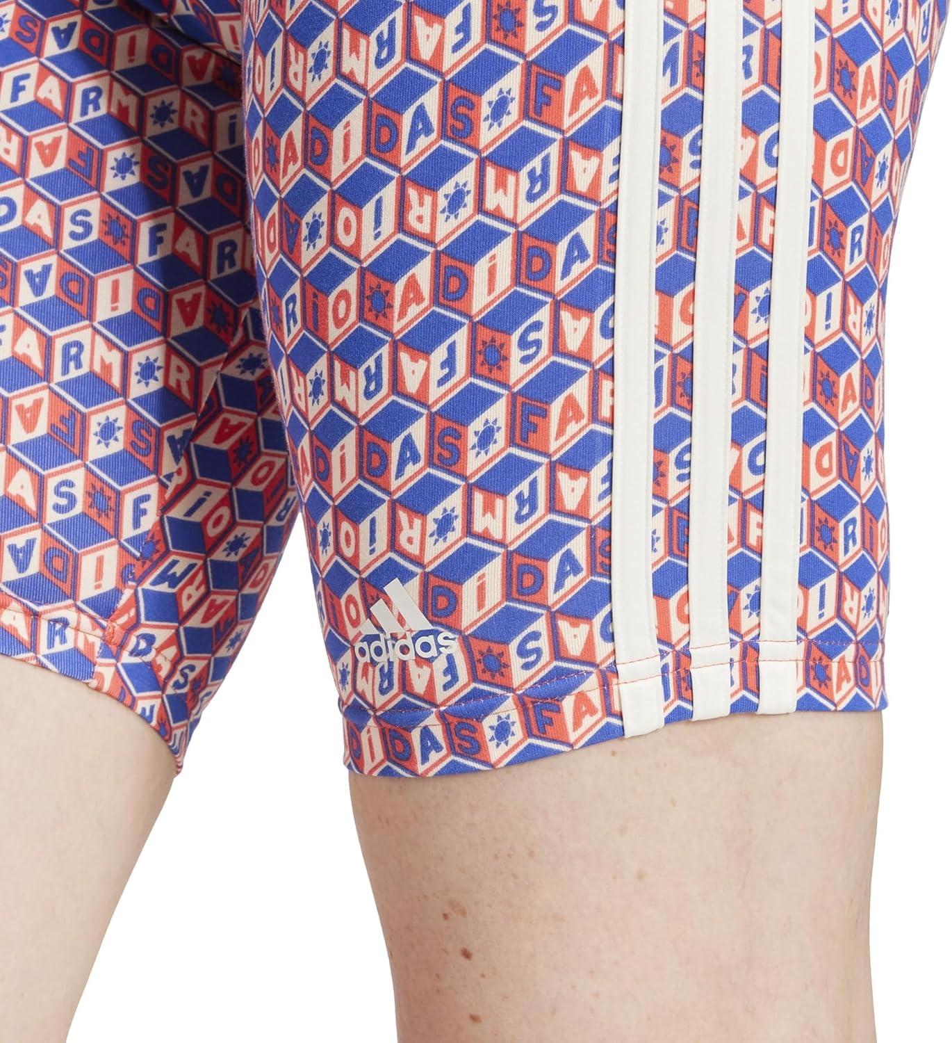 image:imageAdidas Womens Farm Rio Biker ShortsBold BlueBright Red