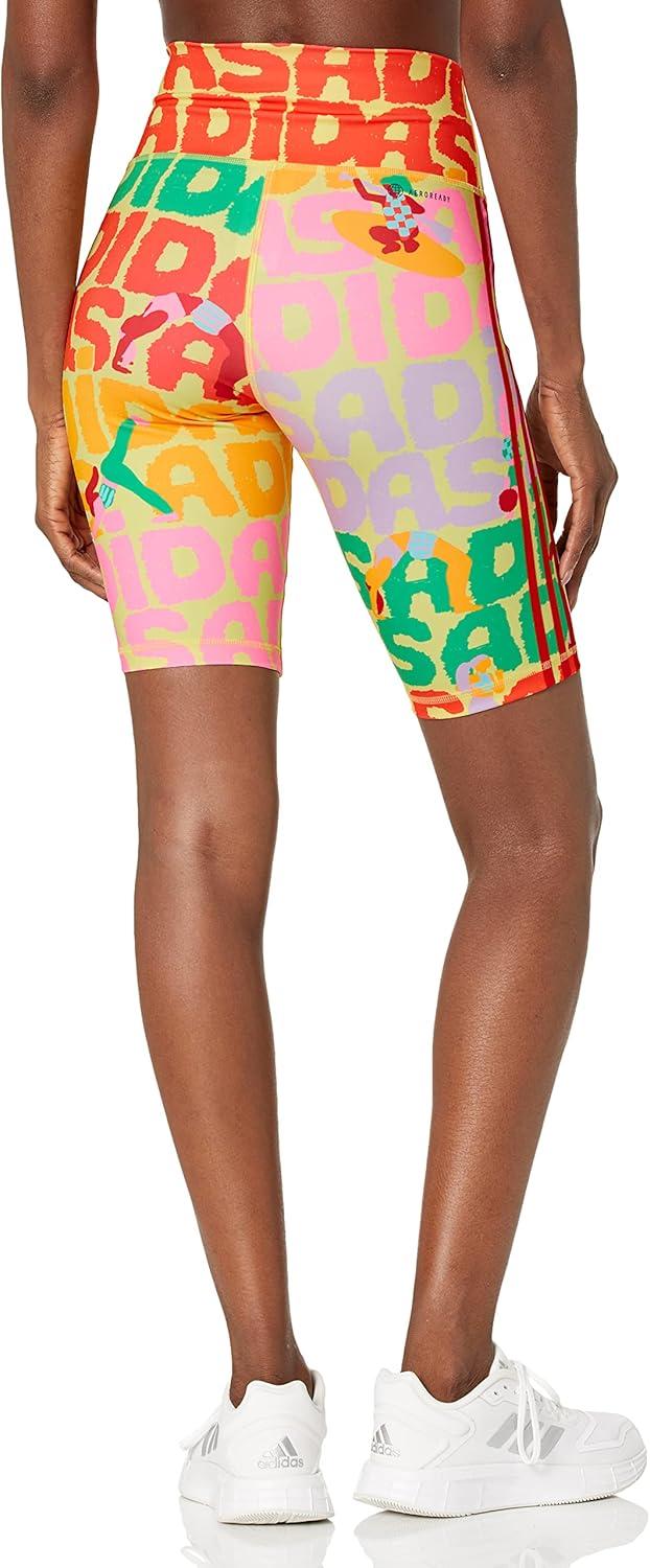image:imageAdidas Womens Farm Rio Biker ShortsPearl CitrineSemi Solar Red Farm