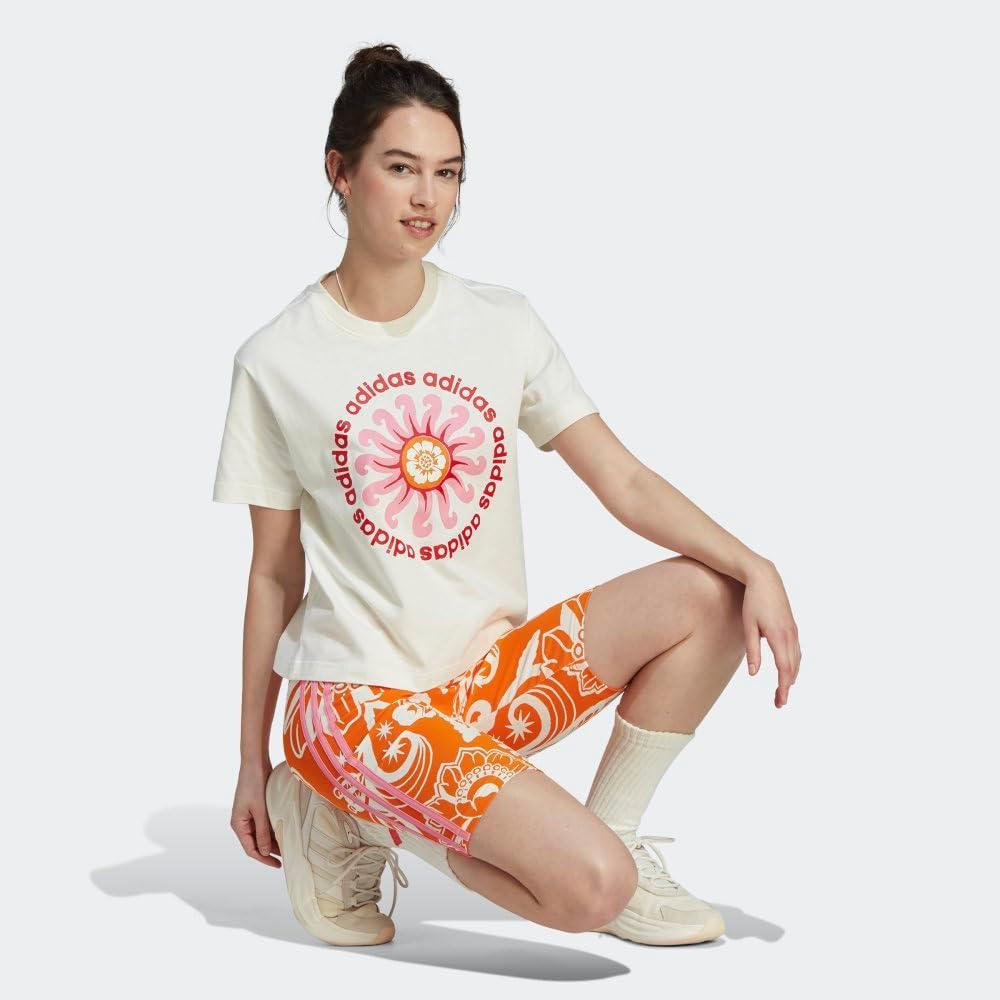 image:imageAdidas Womens Farm Rio Biker ShortsUnity OrangeOff White