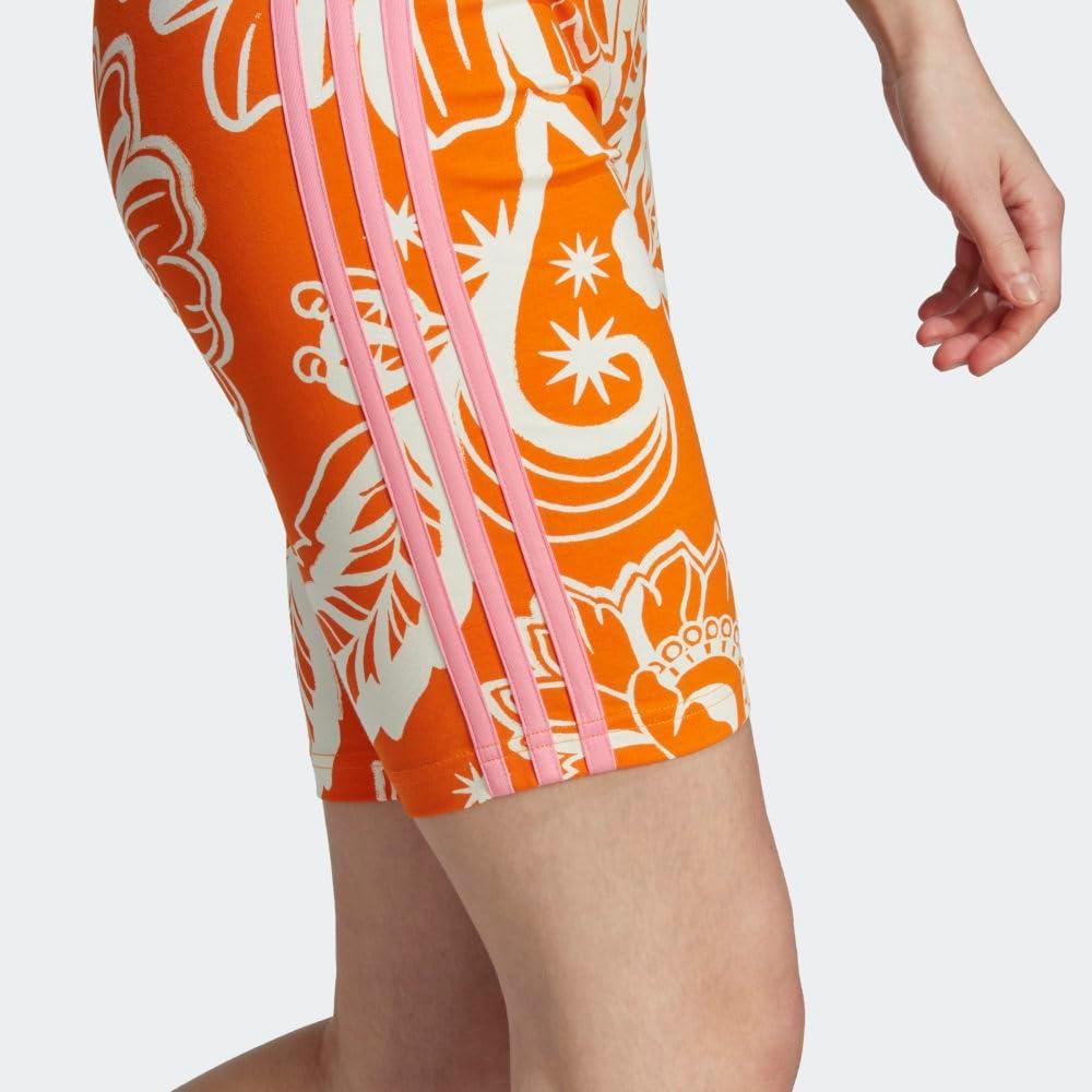 image:imageAdidas Womens Farm Rio Biker ShortsUnity OrangeOff White